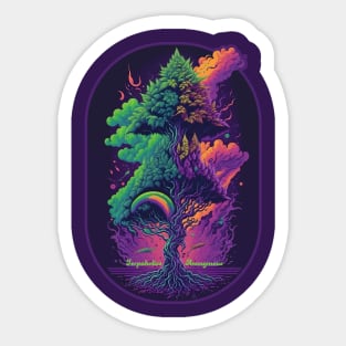 Abstract Cannabis Tree Sticker